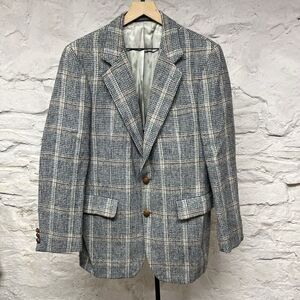Harris Tweed VINTAGE Jacket Gray Herringbone Wool Sport Coat